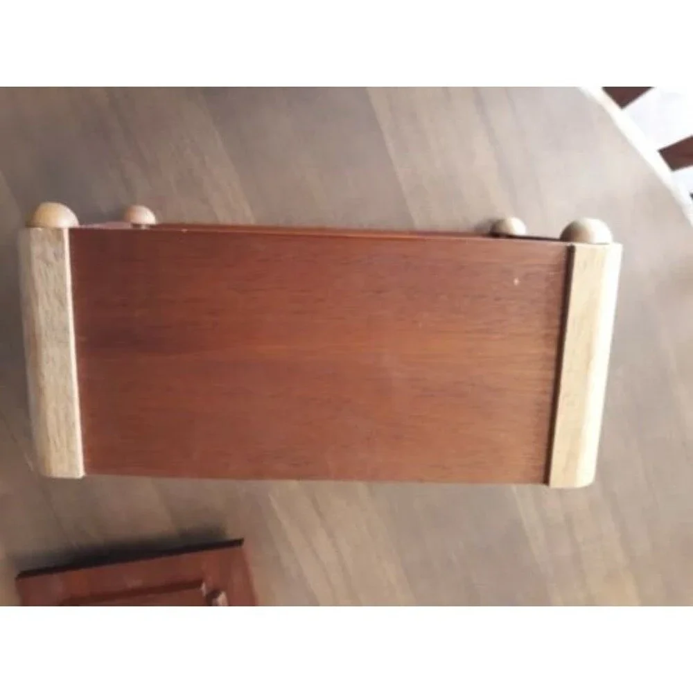 Wood Jewelry Trinket Box with Tray and Photo Insert Keepsake